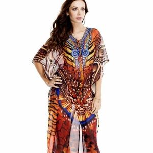 Animal Print / Multi Color Long Kaftan